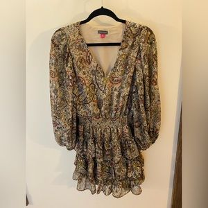 Vince Camuto Metallic Paisley Dress